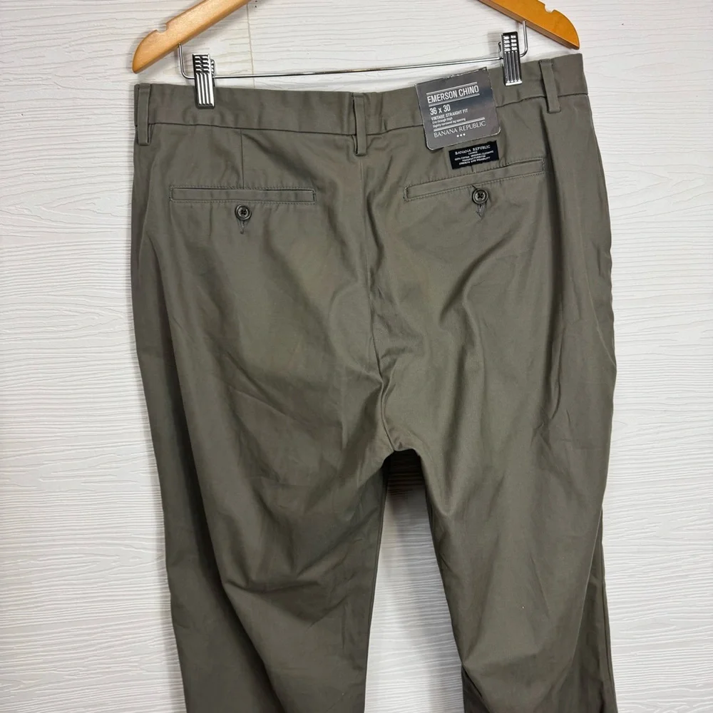 Banana‎ Republic Emerson Chino Vintage Straight Fit Men's Olive Pants 36x30